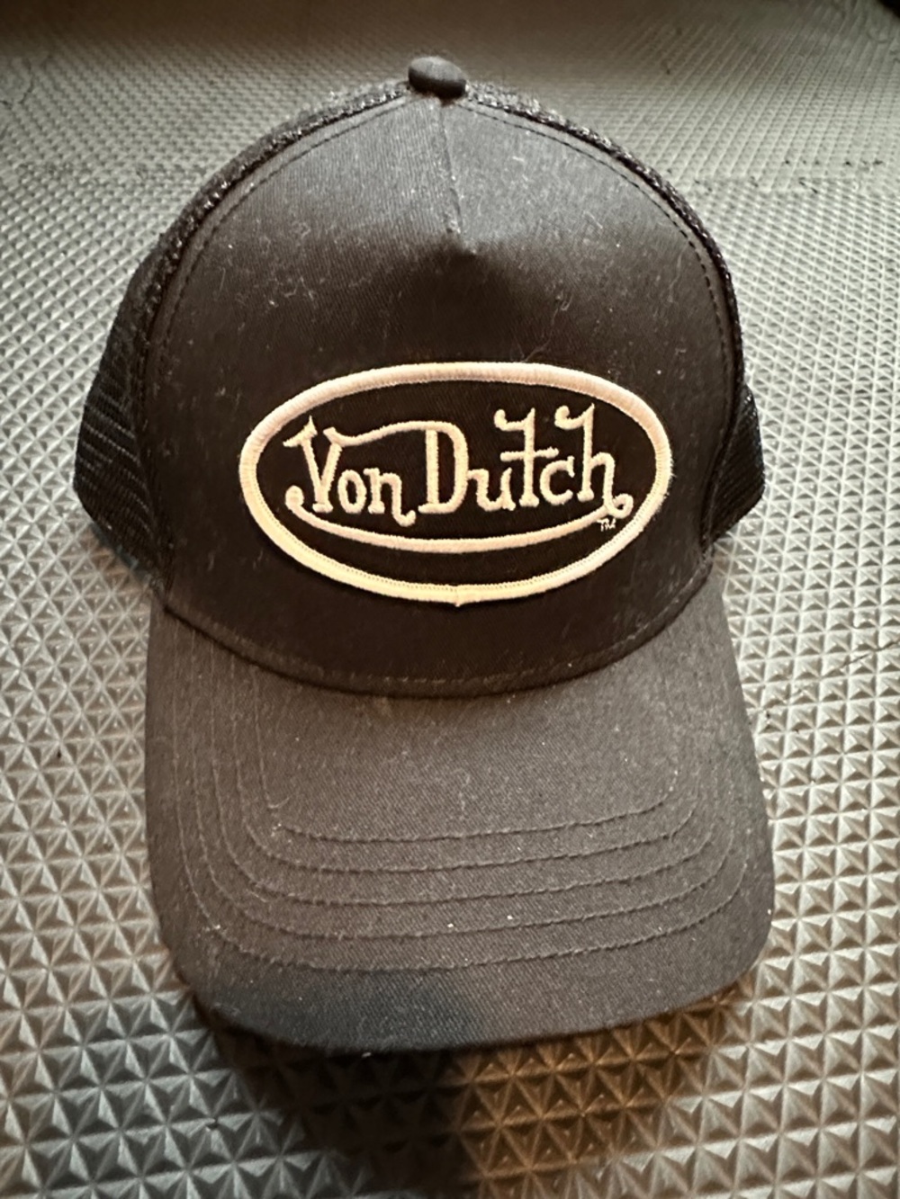 Von Dutch Black Cap with White Oval Logo